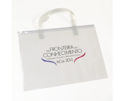 PASTA ZIP ZAP COM ALÇAS PVC CRISTAL - 36x27cm