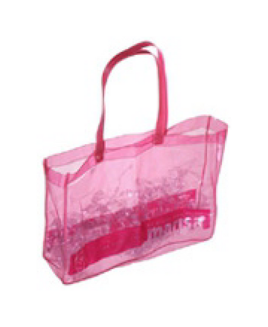 SACOLA PVC CRISTAL ROSA- 40x40x14cm | SP 78
