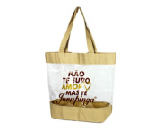 SACOLA PVC CRISTAL/NYLON TECIDO | ST 12 (30x35x10cm)