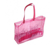 SACOLA PVC CRISTAL ROSA TECIDO | ST 06 (40x40x14cm